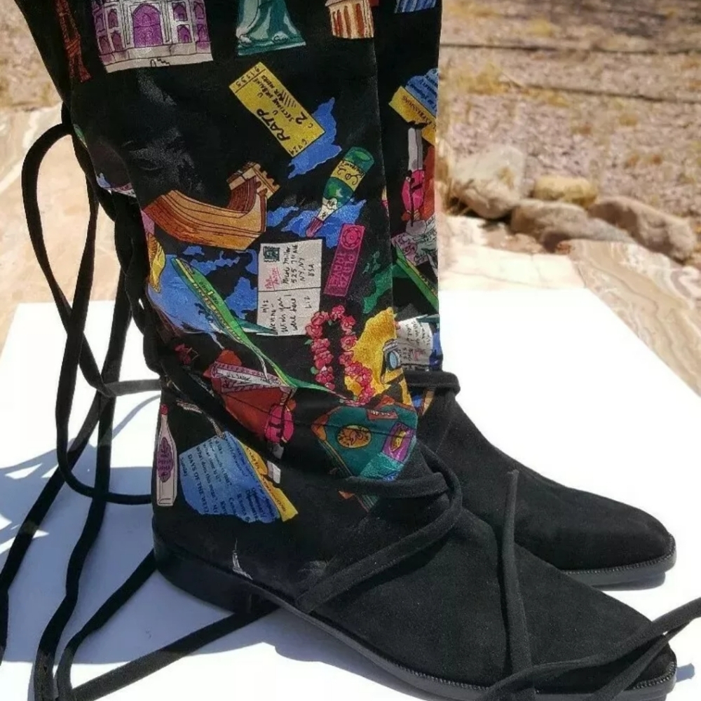 Vintage Stuart Weitzman Colorful Satiny Upper Sued